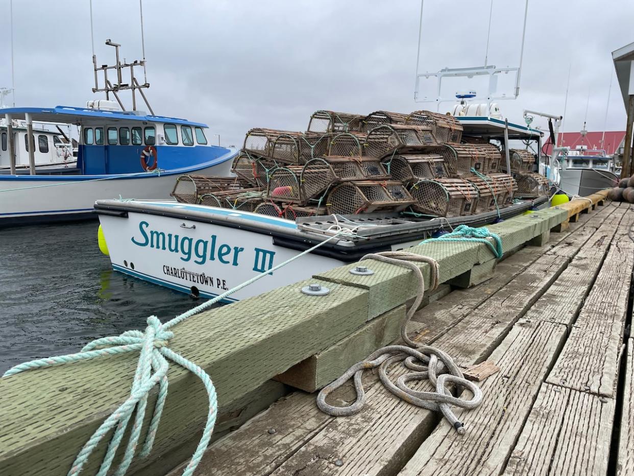 Some boats on the North Shore are already loaded for setting day. (Steve Bruce/CBC - image credit)