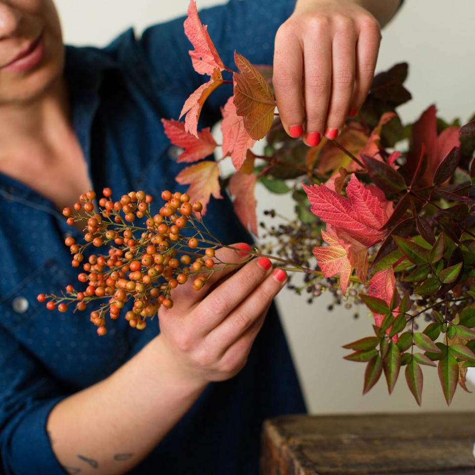 <p>Bring on the jewel tones for a rich fall centerpiece</p>