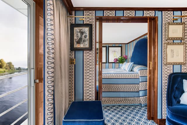 <p>COURTESY OF UNIWORLD BOUTIQUE RIVER CRUISES</p> A Grand suite on Uniworld’s Bon Voyage.