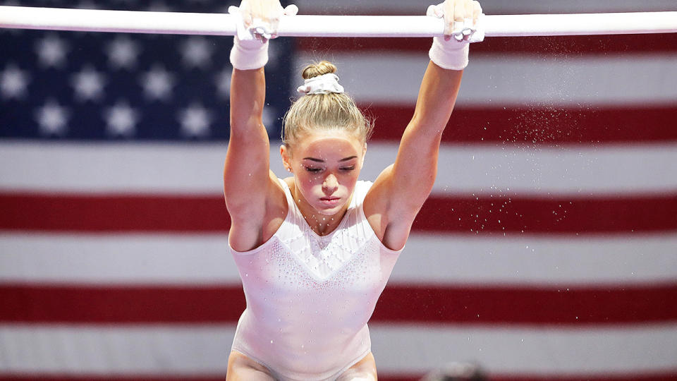 Olivia Dunne, pictured here at the US Gymnastics Championships in 2018. 