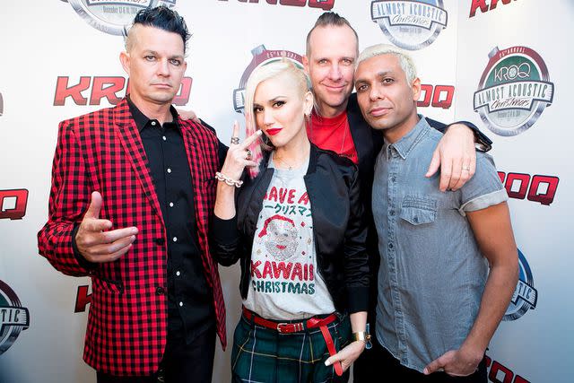 Gabriel Olsen/Getty Images Adrian Young, Gwen Stefani, Tom Dumont and Tony Ashwin Kanal of No Doubt