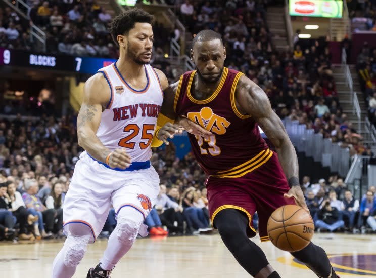 Derrick Rose and LeBron James shared five straight MVPs from 2009-13. (Getty Images)