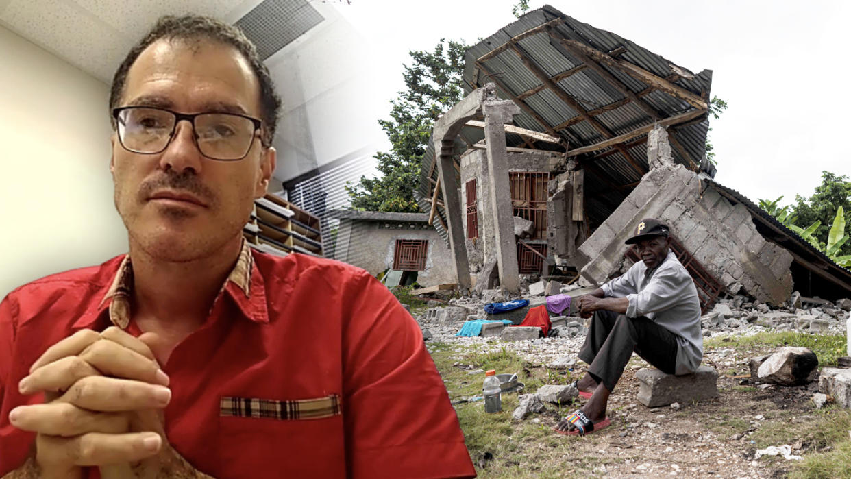 (Photo Illustration: Haitian historian Philippe Girard, left; Photos: Yahoo News, David de la Paz/Xinhua via Getty Images)