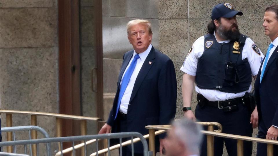 PHOTO: Former President and Republican presidential candidate Donald Trump leaves Manhattan Criminal Court after he was convicted in his criminal trial in New York,. May 30, 2024. (Charly Triballeau/AFP via Getty Images)