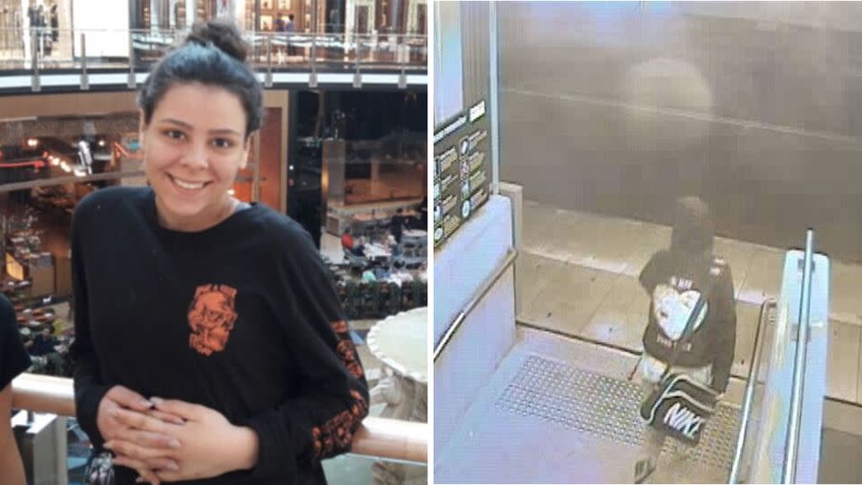 Police released CCTV of Cassie leaving Waterfall train station at 7:40pm on Sunday. Photo: NSW Police