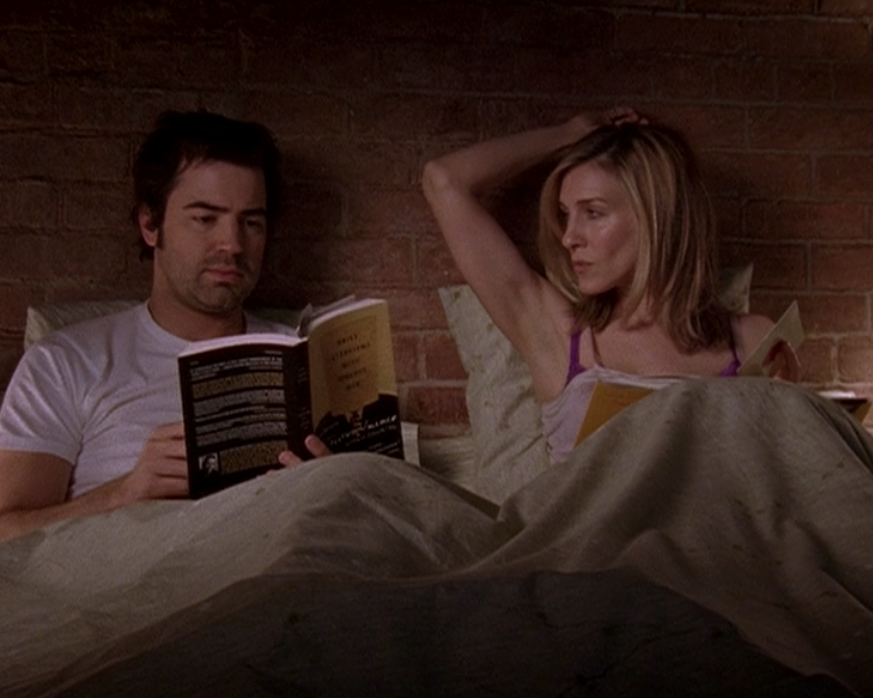 Ron Livingston as Jack Berger and Sarah Jessica Parker as Carrie Bradshaw in Sex and the City.