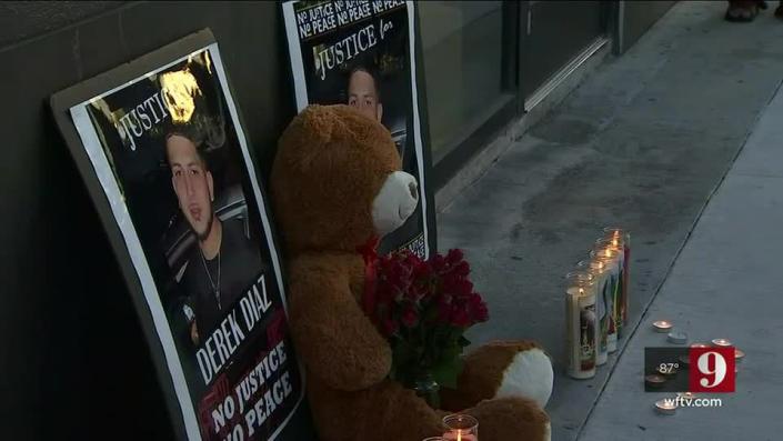 It was an emotional Sunday night as the loved ones gathered to honor 26-year-old Derek Diaz, who was shot one week ago.