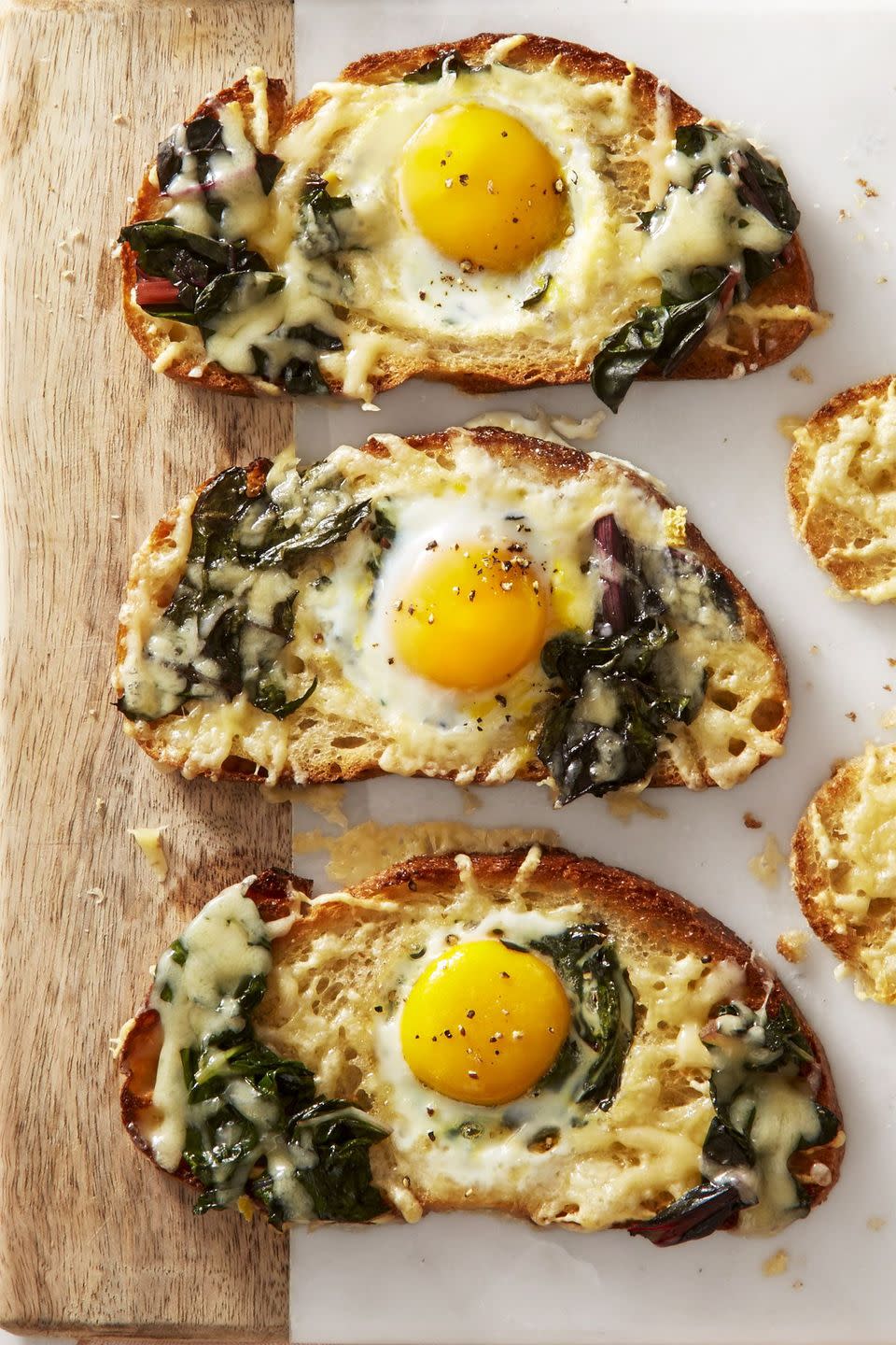 24) Chard and Gruyère Eggs in the Hole