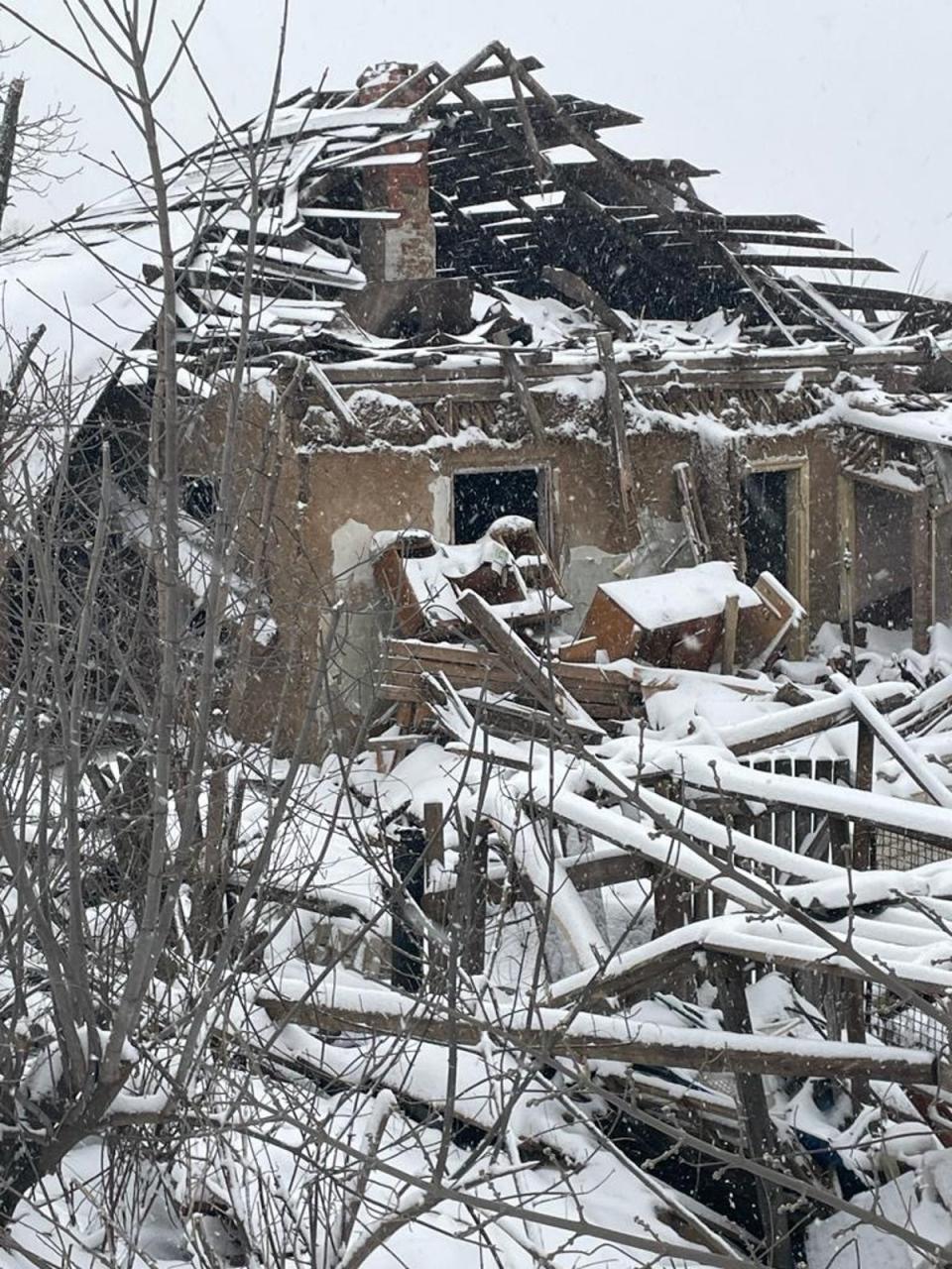 Some of the damage in the villages beyond Kupyansk (Kim Sengupta/The Independent)