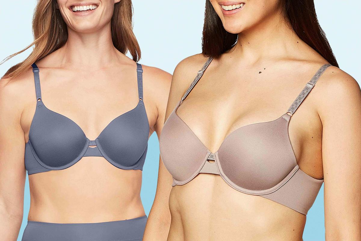 True & Co True Body Triangle Adjustable Strap Full Cup Soft Form Band Bra