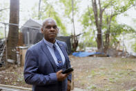 In this Oct. 5, 2021, photo provided by Coothill Nelson, Five Mualimm-ak poses for a photo in New York. Mualimm-ak is one of the winners of the year's David Prize. (Coothill Nelson via AP)