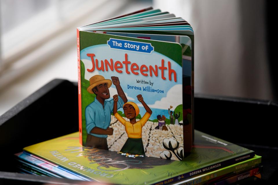Dorena Williamson speaks about her book “The Story of Juneteenth” in her home in Franklin, Tenn., Monday, June 13, 2022.