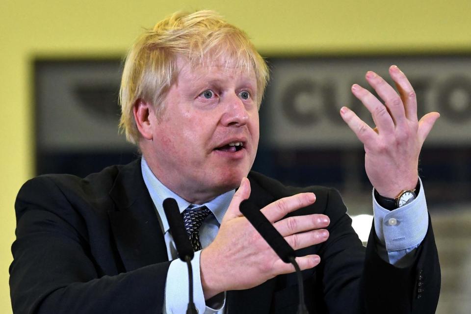 Boris Johnson speaking at a rally in Coventry on Wednesday night (Ben Stansall/AFP via Getty Images)