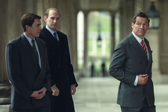 <p>Justin Downing/Netflix</p> Dominic West as Prince Charles in <em>The Crown</em> Season 6.