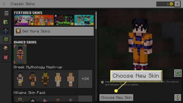 How to change Minecraft skins
