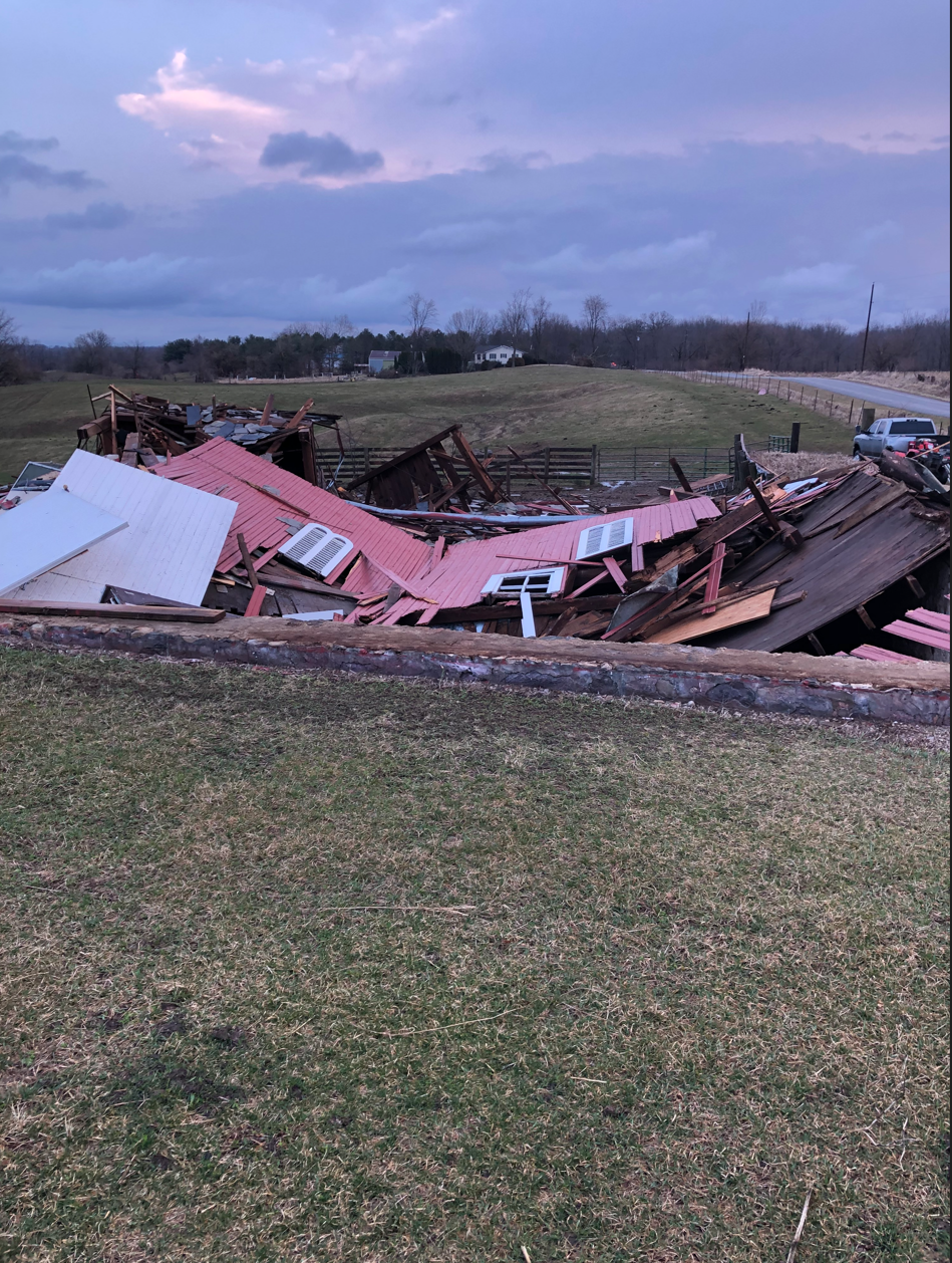 The Historic Madison County Barn was flattened by a tornado that hit Madison County overnight.