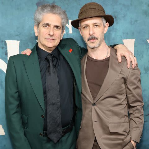 <p>Arturo Holmes/Getty</p> Michael Imperioli and Jeremy Strong attend the Broadway opening night of 'An Enemy of the People'