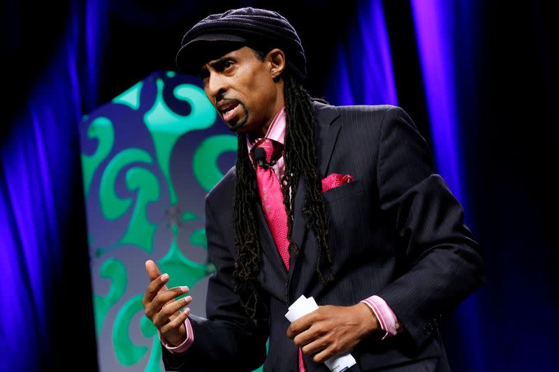 FILE PHOTO: Mustafa Santiago Ali speaks at the Netroots Nation annual conference for political progressives in New Orleans