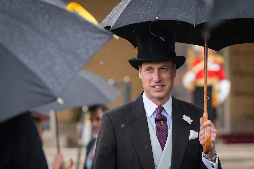 <p> YUI MOK/POOL/AFP via Getty </p> Prince William hosts a Buckingham Palace garden party on May 21, 2024