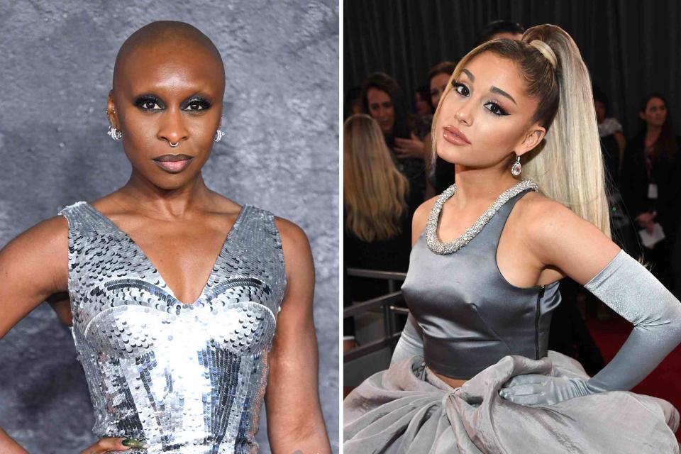 <p>Karwai Tang/WireImage, Kevin Mazur/Getty Images for The Recording Academy</p> Cynthia Erivo; Ariana Grande.