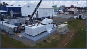 The final module being loaded into position, with the Company’s LiSTR DLE Plant behind.  Note the climate-controlled container adjacent to the SiFT Plant, which will be used to store battery-quality lithium carbonate samples produced by the plant.