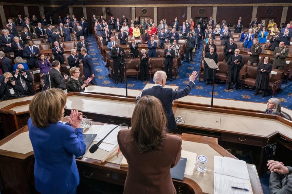 President Joe Biden delivers his first State of the Union address to a joint session of Congress at the Capitol