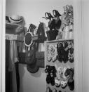 <p>While she was known for her opulent costumes, red carpet looks, and gorgeous sense of style, this closet in the star's home in the '50s was surprisingly average in size. </p>