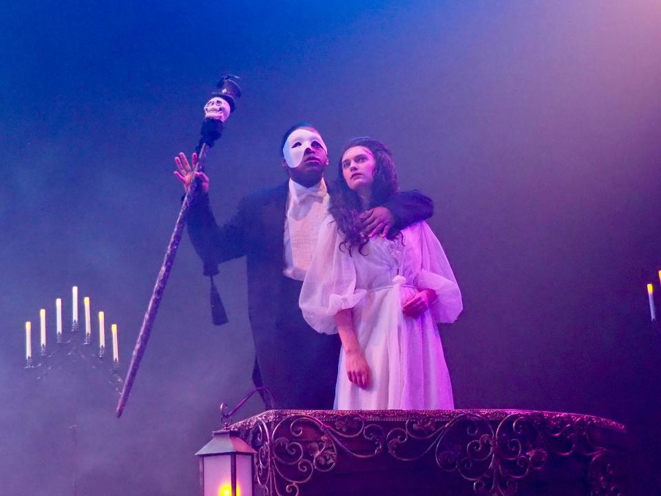 Gilbert Dabady, of Rockland, and Jillian Pongonis, of Pembroke, appear in “The Phantom of the Opera,” running Feb. 3-19 at The Company Theatre in Norwell.