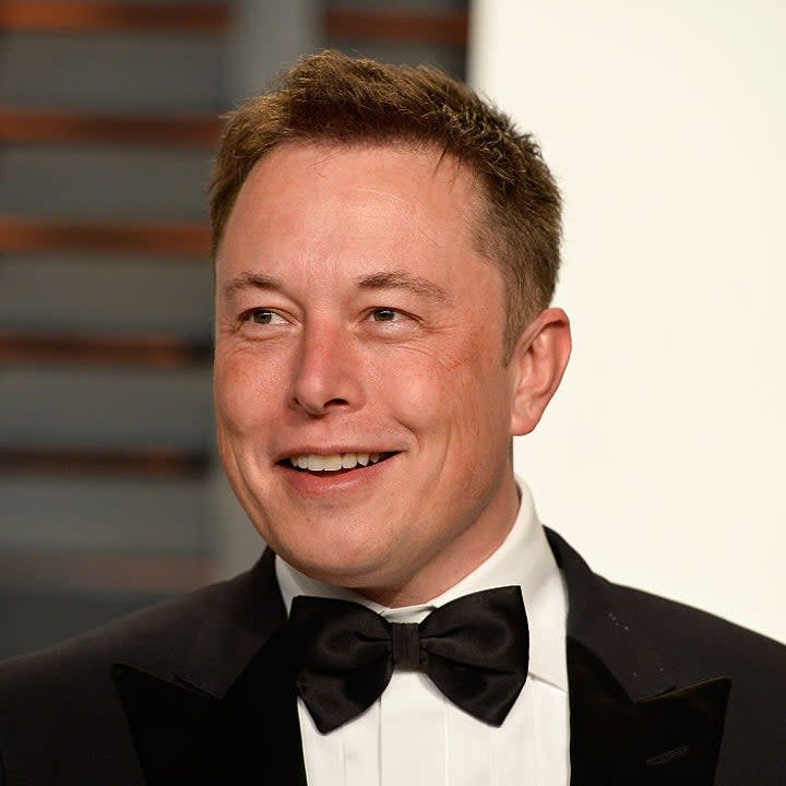 Elon in a tuxedo at a red carpet event