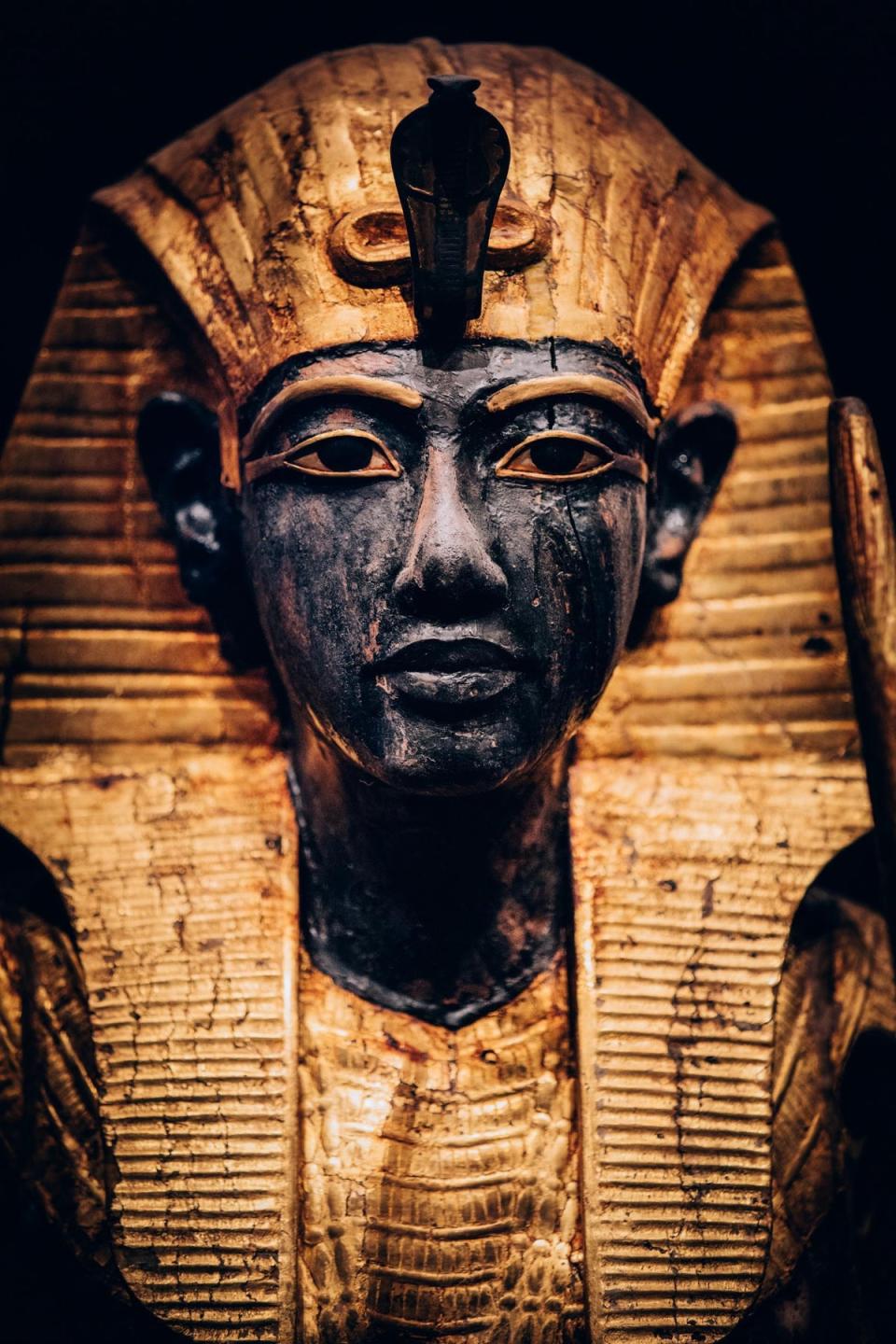 King ­Tutankhamun's treasures at Saatchi Gallery: Wooden Guardian Statue of the Ka of the King Wearing the Nemes Headcloth (IMG)