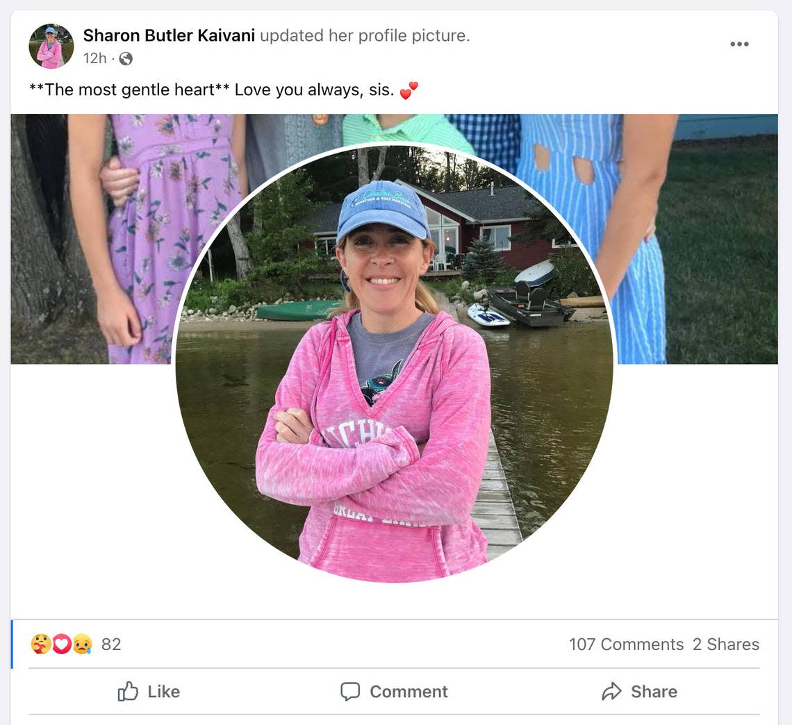 Sharon Butler Kaivani posted a memorial to her sister, Sue Butler Karnatz on Facebook