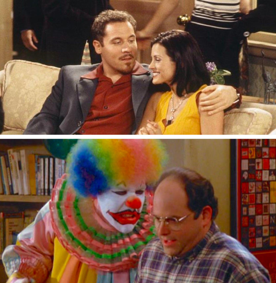 Friends fans definitely recognize Jon Favreau as Monica's millionaire boyfriend Pete. But his role in Seinfeld isn't quite as easily recalled. He played Eric the clown, who drew George's ire when he didn't know who Bozo was. 