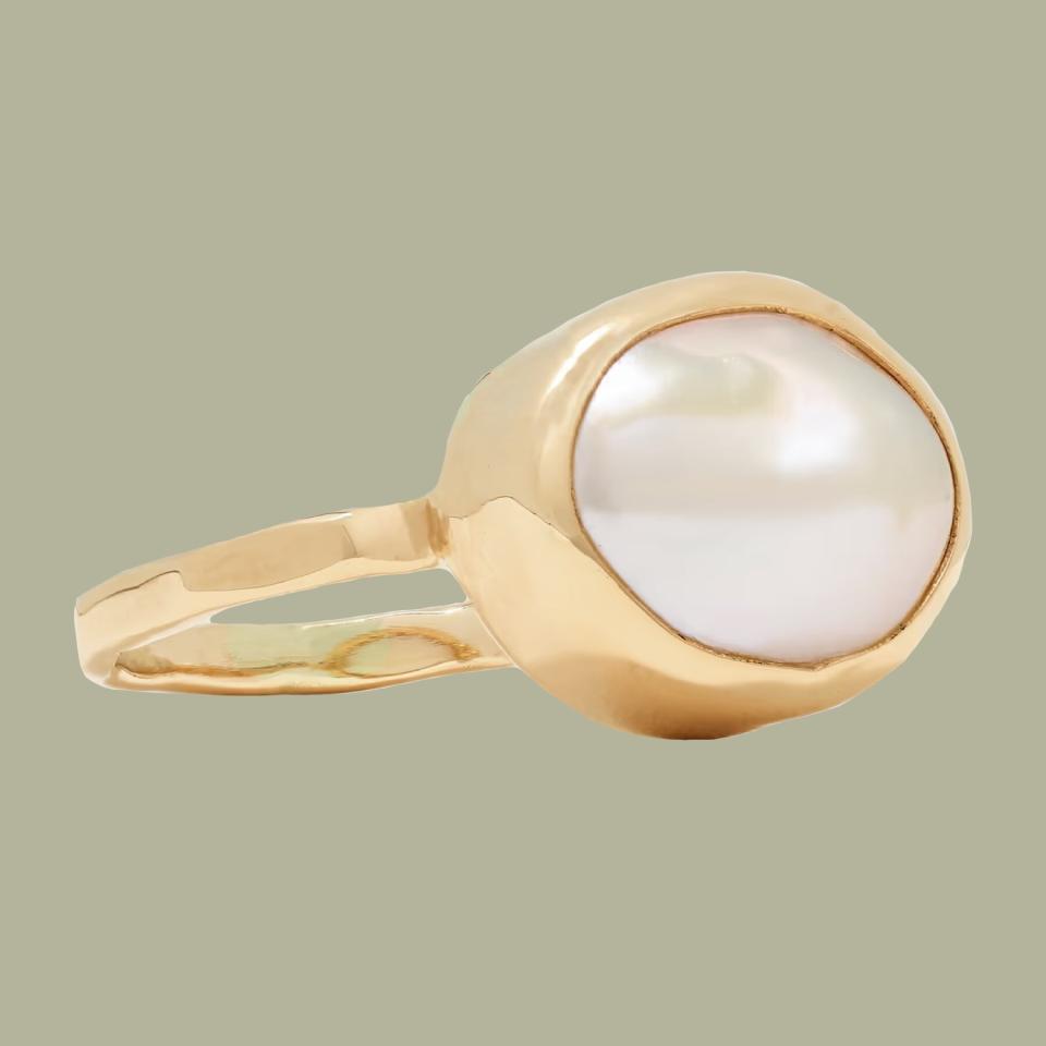 Melissa Joy Manning Recycled 14-Karat Gold Pearl Ring