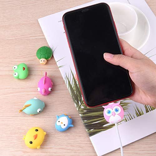 TUPARKA 18 Pcs Cable Protector for iPhone/ipad USB Lightning Cable, Plastic Cute Fish Unicorn Animals Charging Cable Saver, Phone Accessory Protect USB Charger