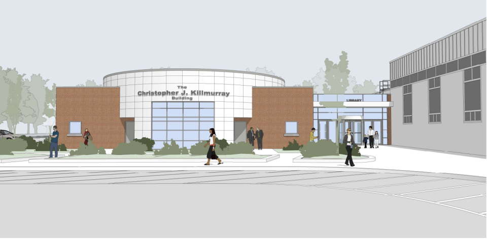 A rendering of the South Brunswick Public Library Christopher J. Killmurray Building addition and renovation.