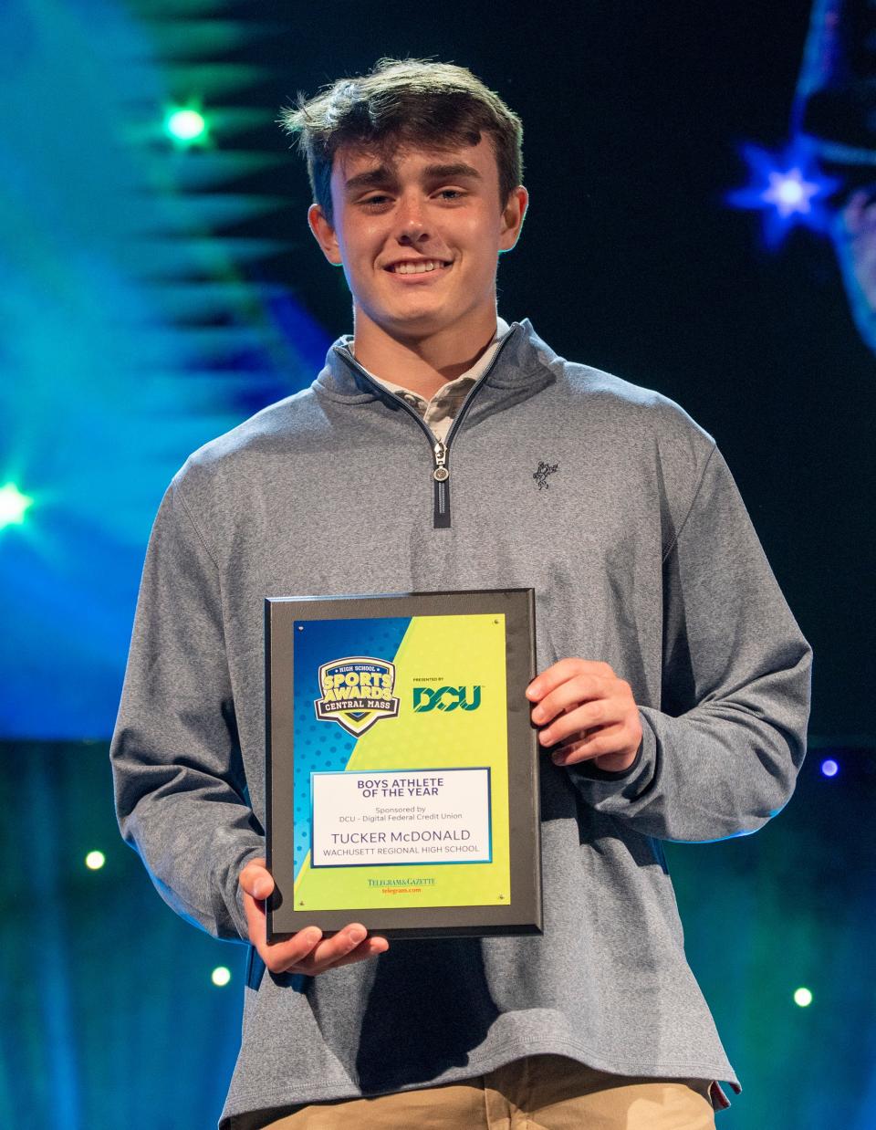 Wachusett's Tucker McDonald was named the Hometeam Male Athlete of the Year as the top student-athletes in Central Massachusetts were honored Wednesday night at the Hanover Theatre at the Central Mass. High School Sports Awards ceremony.
