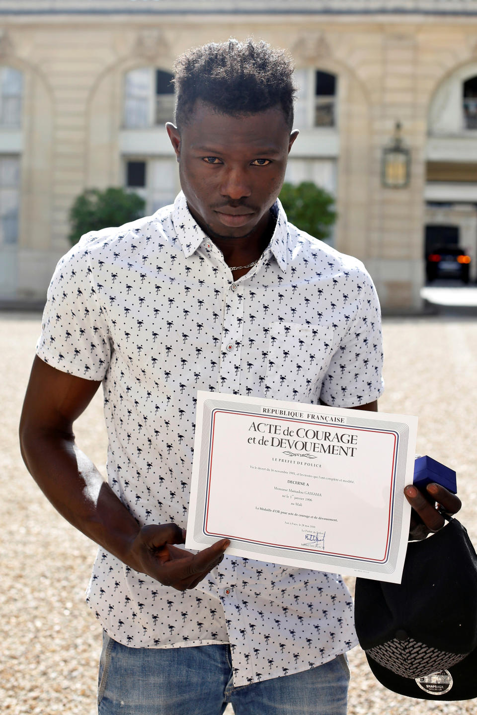 Mr Gassama’s bravery was recognised in a meeting with the French president. Source: Reuters