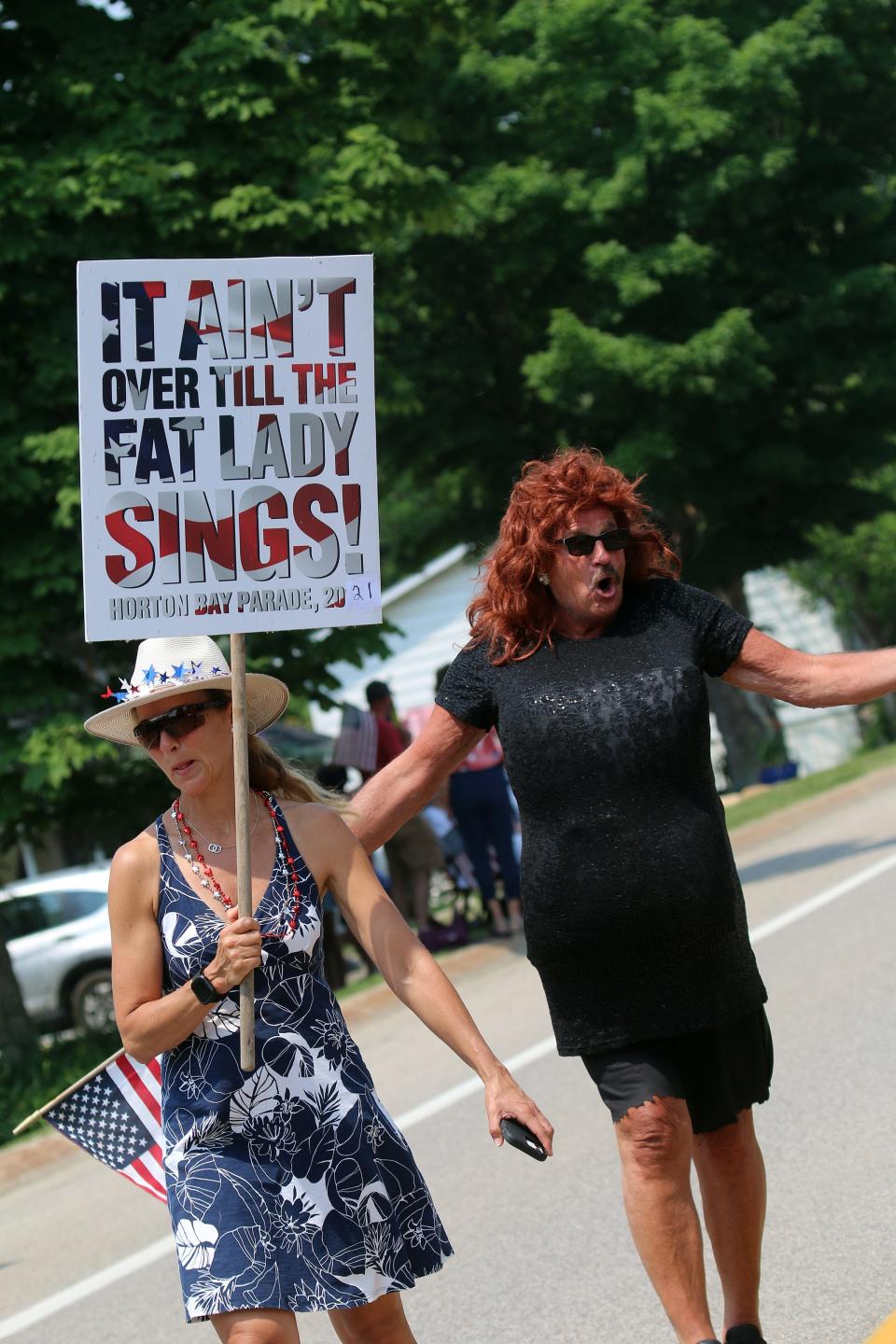 As is tradition in the Horton Bay Fourth of July parades, the parade isn't over until the "fat lady" sings.