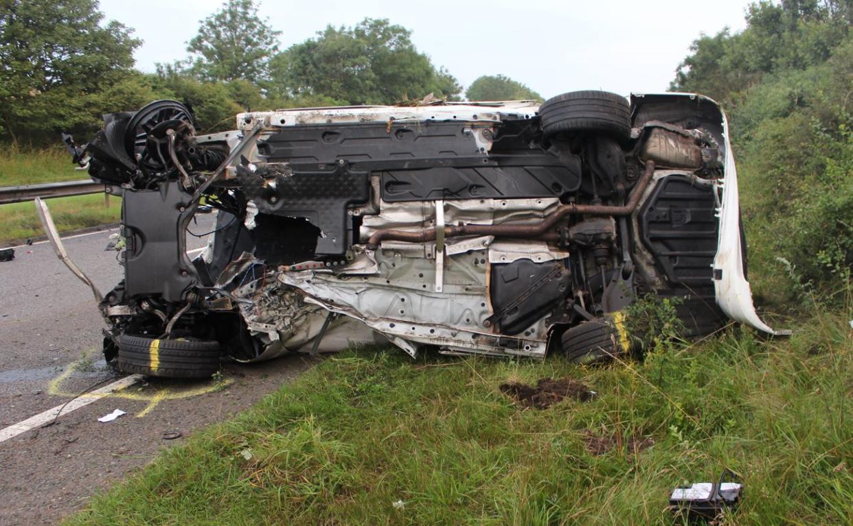 The aftermath of the crash that killed Richie Jordan. (Reach)