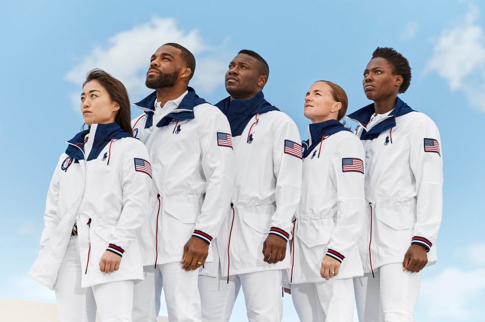 An early look at the Ralph Lauren uniforms Team USA athletes will wear at the closing ceremony in Tokyo