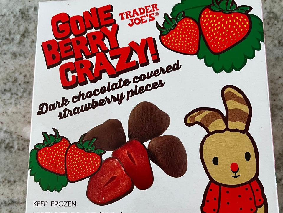 Trader Joe's Gone Berry Crazy! dark-chocolate-covered strawberry pieces
