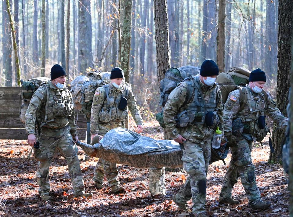 Army soldiers at Survival, Evasion, Resistance, and Escape SERE training