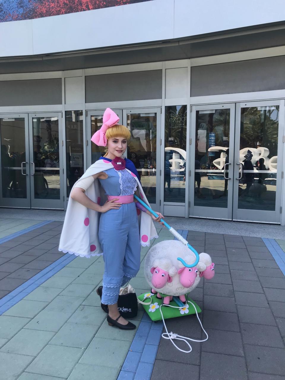 Marina Varonina as Bo Peep at Disney's D23 expo. Image: Yahoo Finance