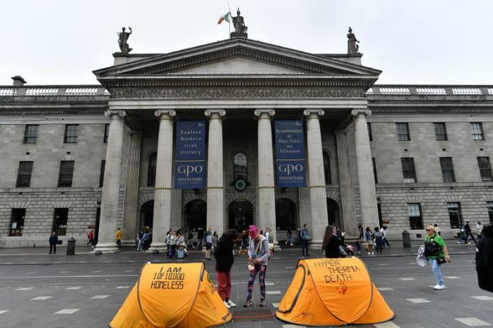 FILE PHOTO: Demonstrators protest about the rising cost of living in Dublin