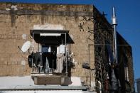 A dilapidated building is seen in Naples