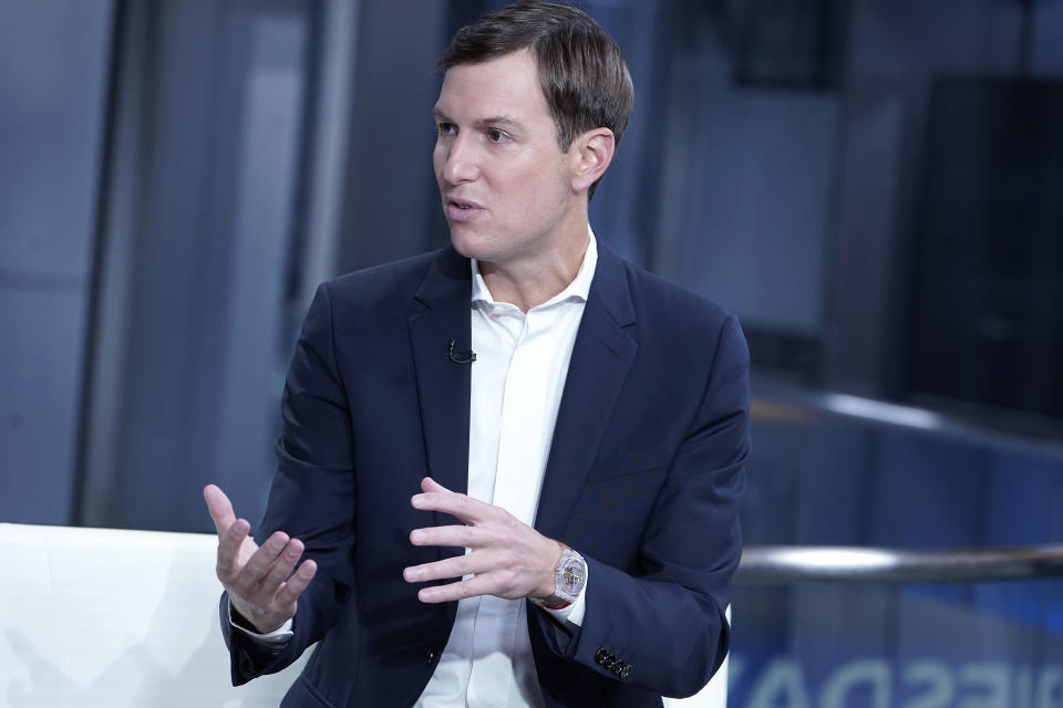 NEW YORK, NEW YORK - AUGUST 23: Businessman and senior advisor to former President Donald Trump, Jared Kushner is interviewed at Fox News Channel Studios on August 23, 2022 in New York City. (Photo by John Lamparski/Getty Images)