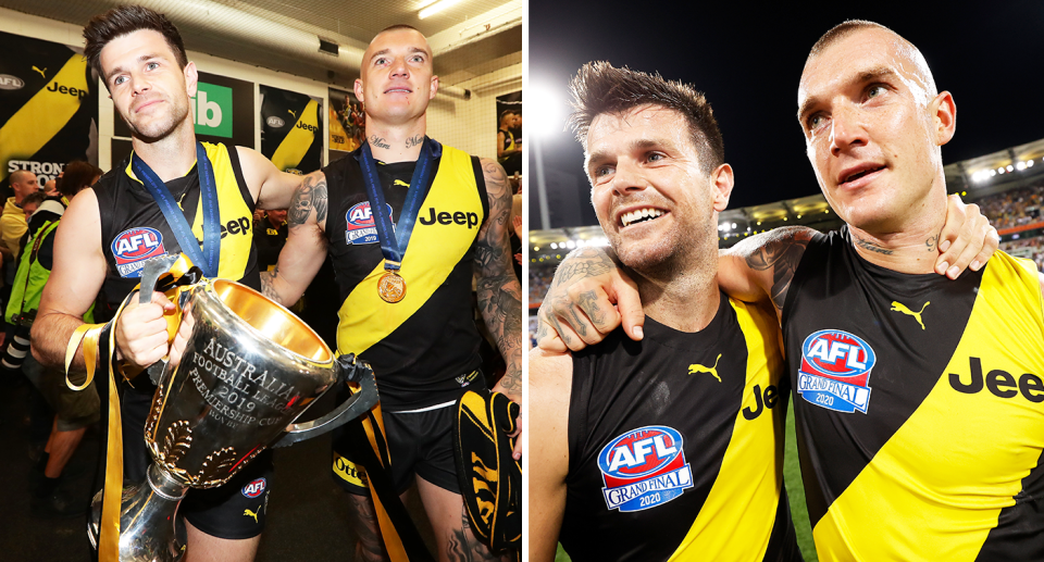 Trent Cotchin isn't sure if Dustin Martin has the desire to be part of Richmond's AFL rebuild. Image: Getty