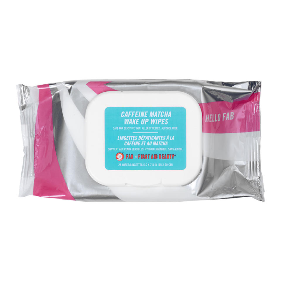 First Aid Beauty Hello FAB Caffeine Matcha Wake Up Wipes