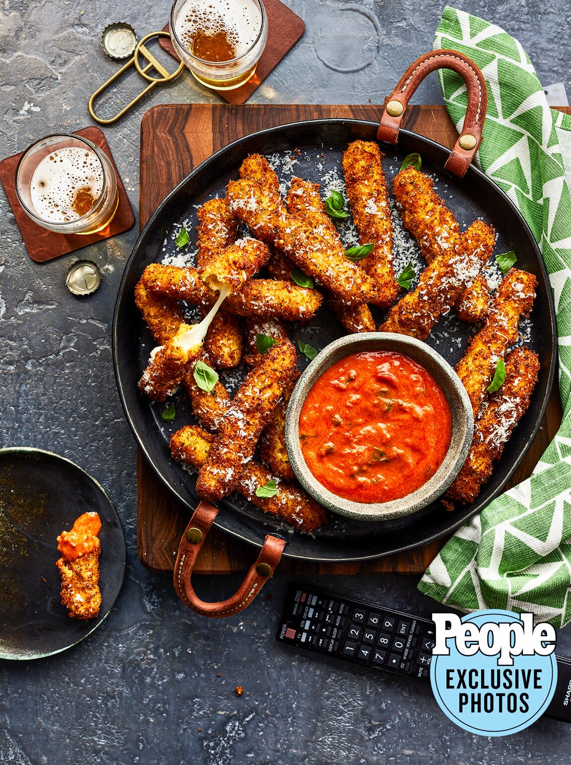 PEOPLE ISSUE 2/7 SUPER BOWL SPECIAL - Alex Guarnaschelli - Parmesan Mozzarella Sticks with Tomato Sauce