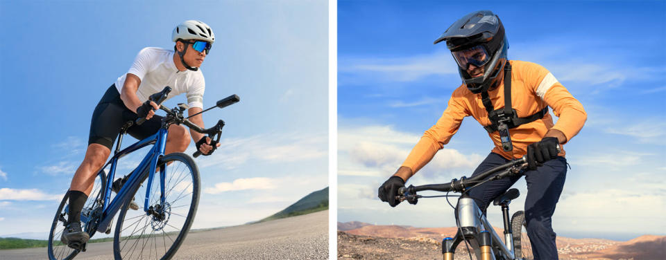 insta360 x4 shown on road and mountain bikes